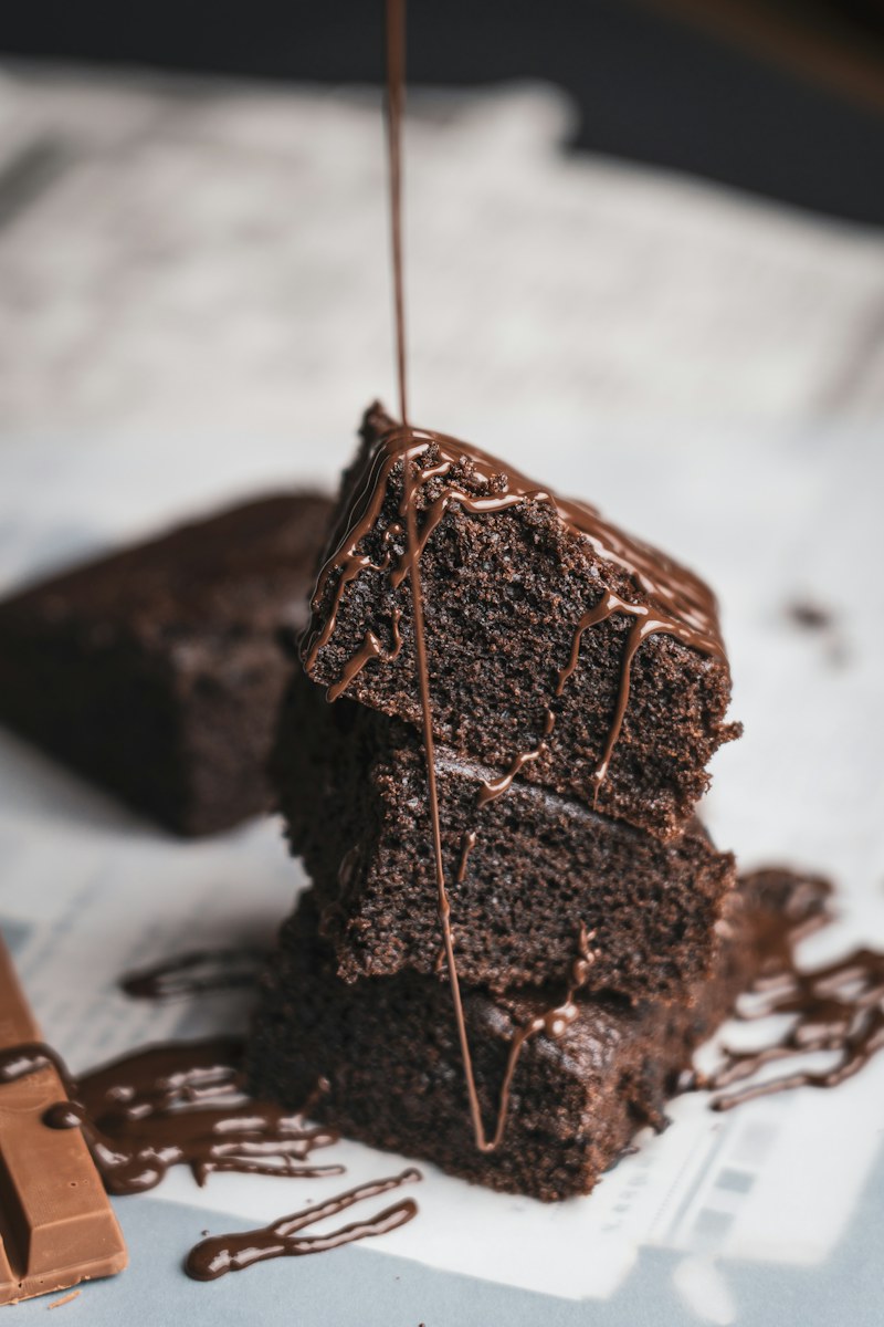 Chocolate dessert with rich chocolate sauce